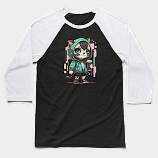 Stylish Cat Vibes Baseball T-Shirt